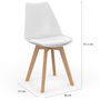 Voir la diapositive 5 : ID MARKET Lot de 8 chaises scandinaves SARA mix color pastel rose x2, blanc x2, gris clair x2, bleu x2