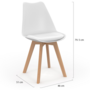 Voir la diapositive 5 : ID MARKET Lot de 8 chaises scandinaves SARA mix color pastel rose x2, blanc x2, gris clair x2, bleu x2