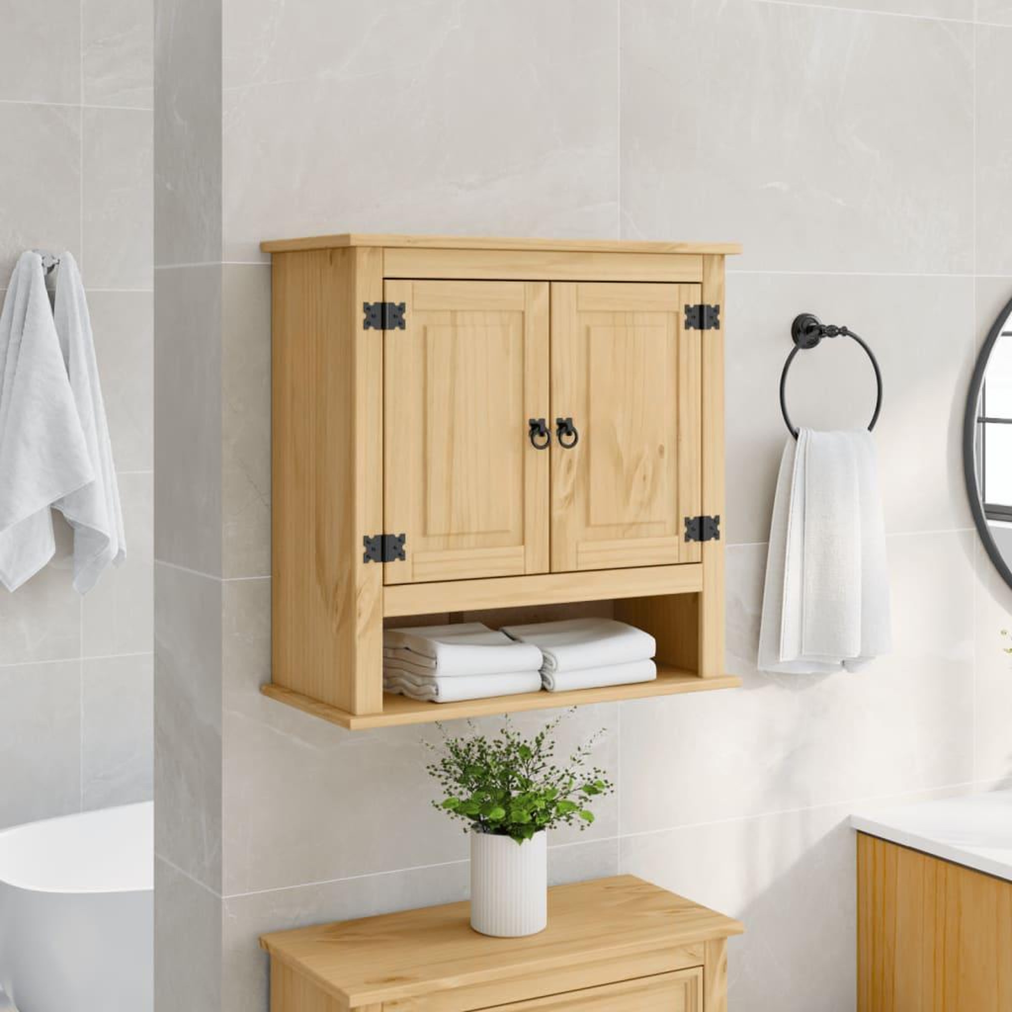 VIDAXL Armoire murale de salle de bain  bois de pin massif