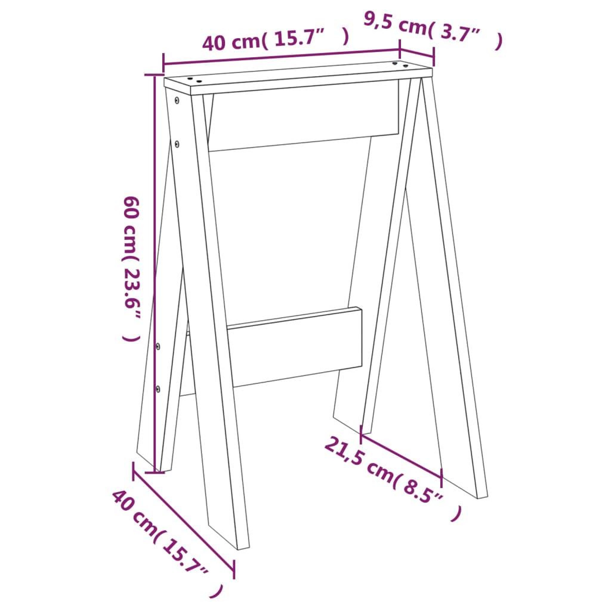 Voir la diapositive 6 : VIDAXL Tabourets lot de 2 blanc 40x40x60 cm bois massif de pin