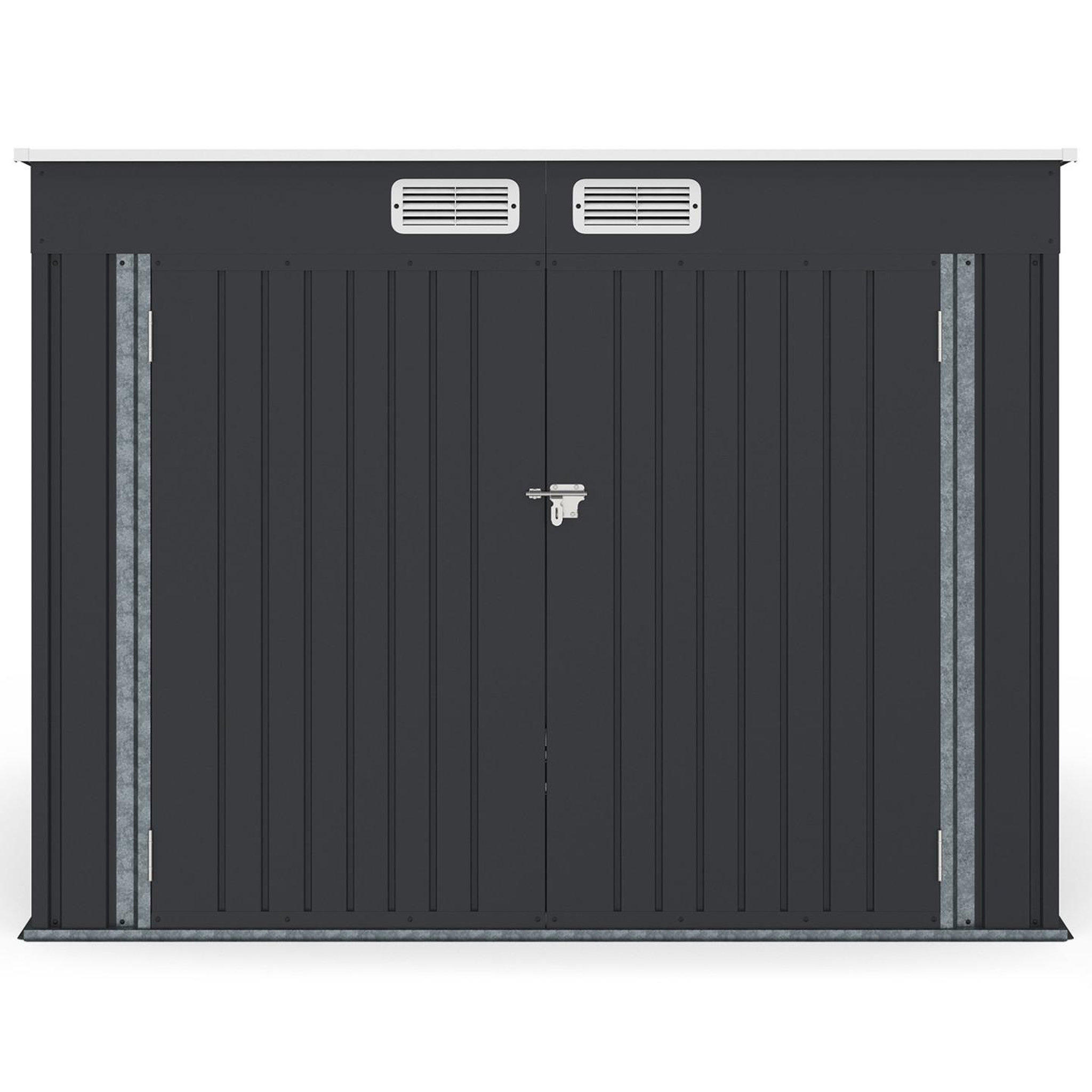 Voir la diapositive 3 : ID MARKET Abri à vélos en métal gris anthracite verrouillable avec rack pour 4 vélos