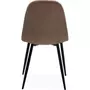 HOMIFAB Lot de 4 chaises en velours côtelé marron, piètement métal noir - Anisa