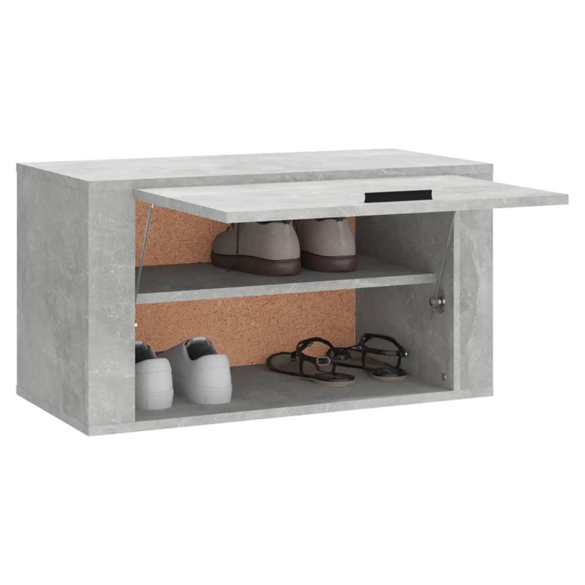 Voir la diapositive 4 : VIDAXL Armoire a chaussures murale Gris beton 70x35x38 cm