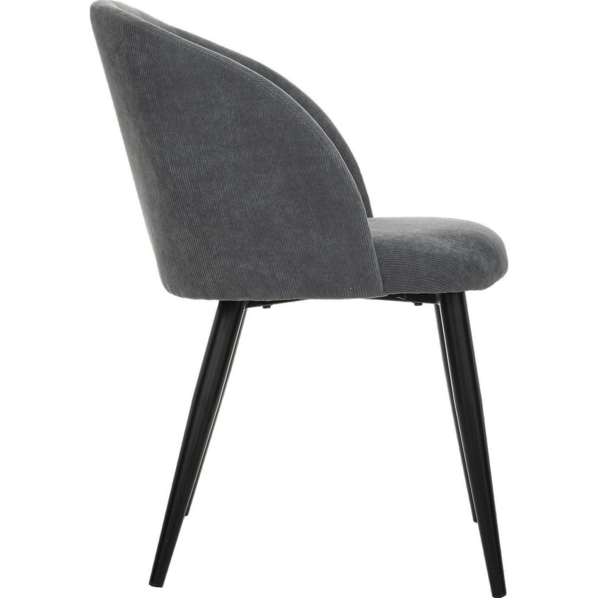 TOILINUX Lot de 4 chaises en velours côtelé CELESTE