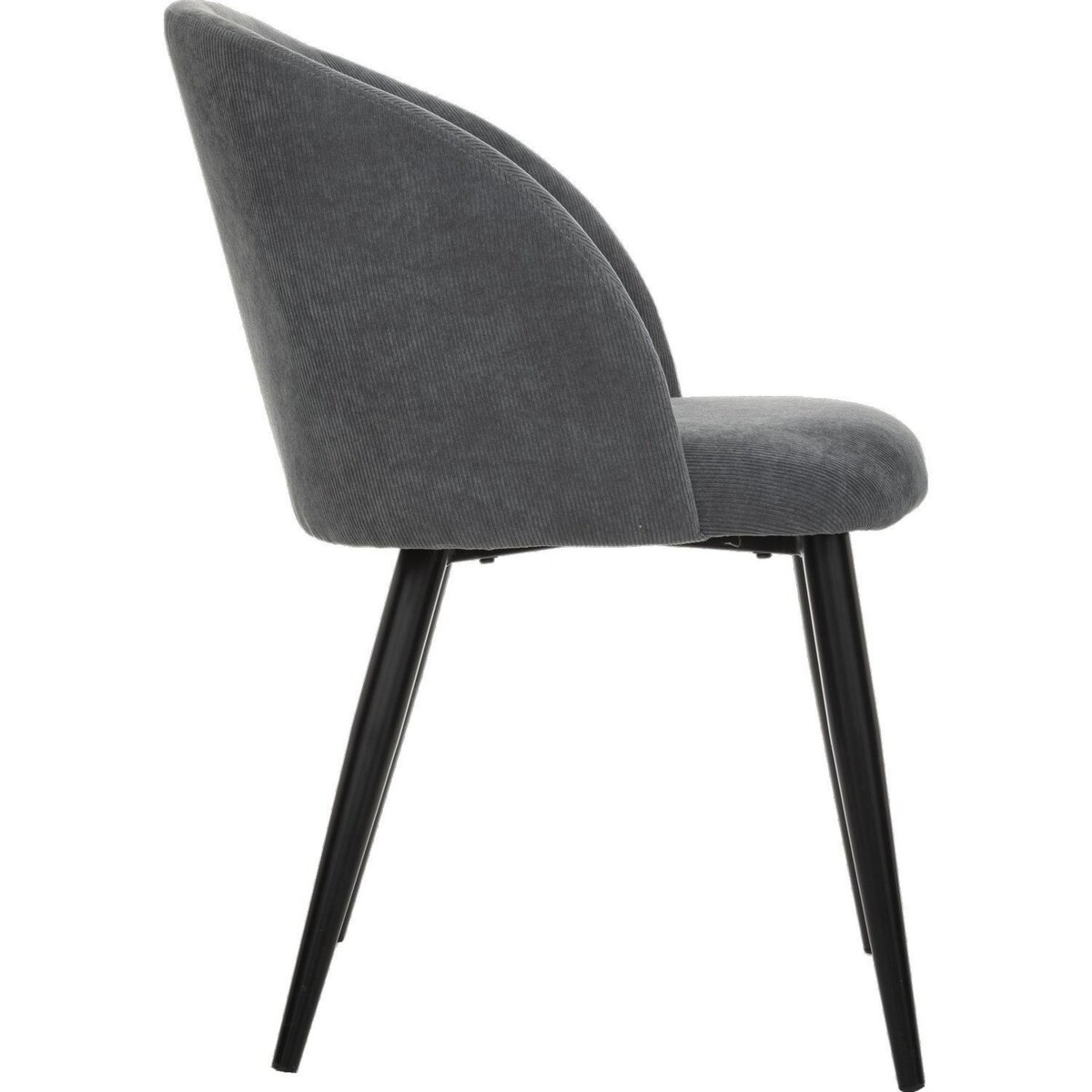 TOILINUX Lot de 4 chaises en velours côtelé CELESTE