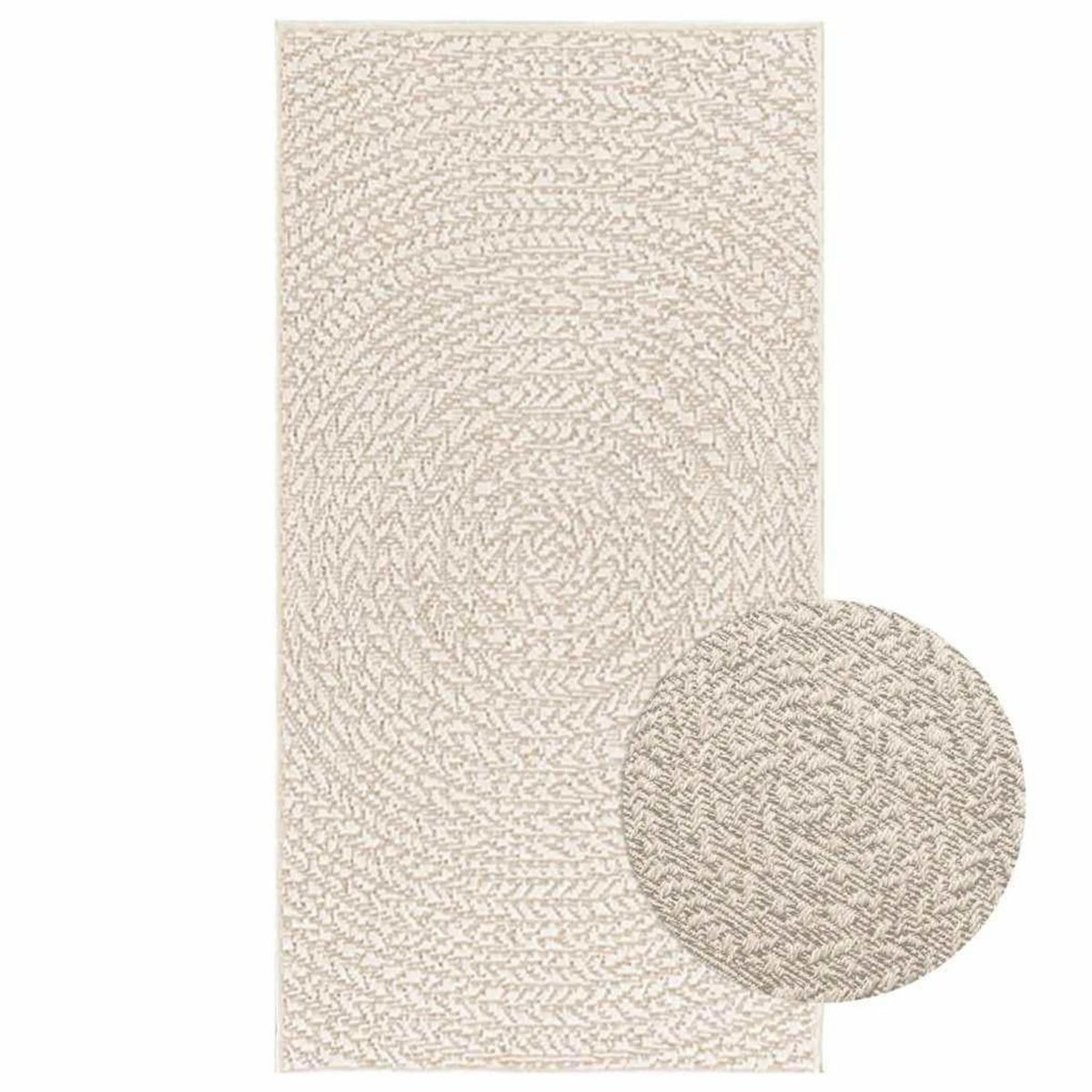 VIDAXL Tapis ZIZUR creme 60x110 cm aspect de jute interieur exterieur