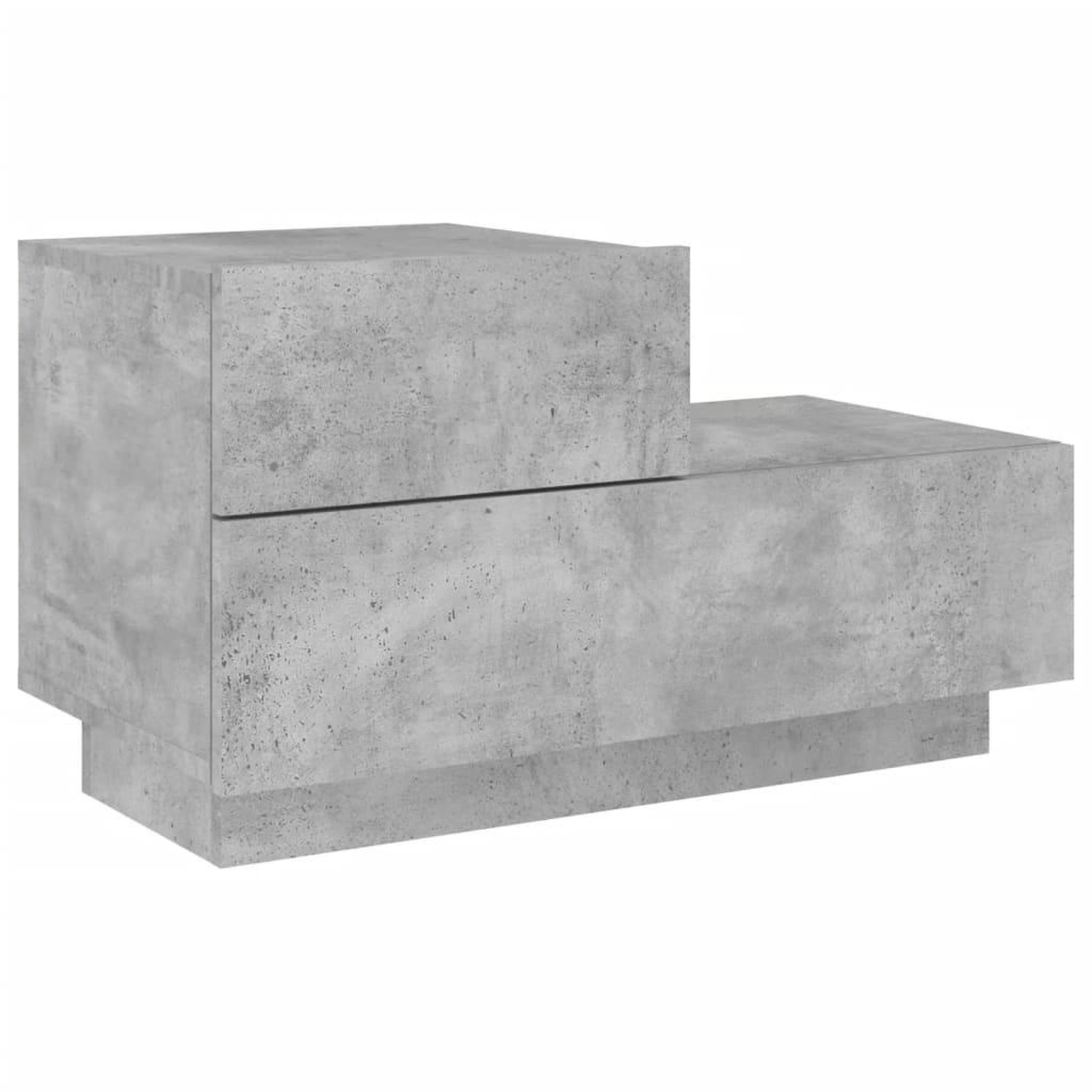 Voir la diapositive 5 : VIDAXL Table de chevet avec lumieres LED gris beton 70x36x40,5 cm