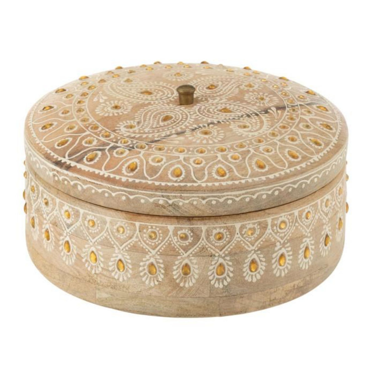 Paris Prix Boîte Déco en Bois  Perle du Sahara  20cm Naturel