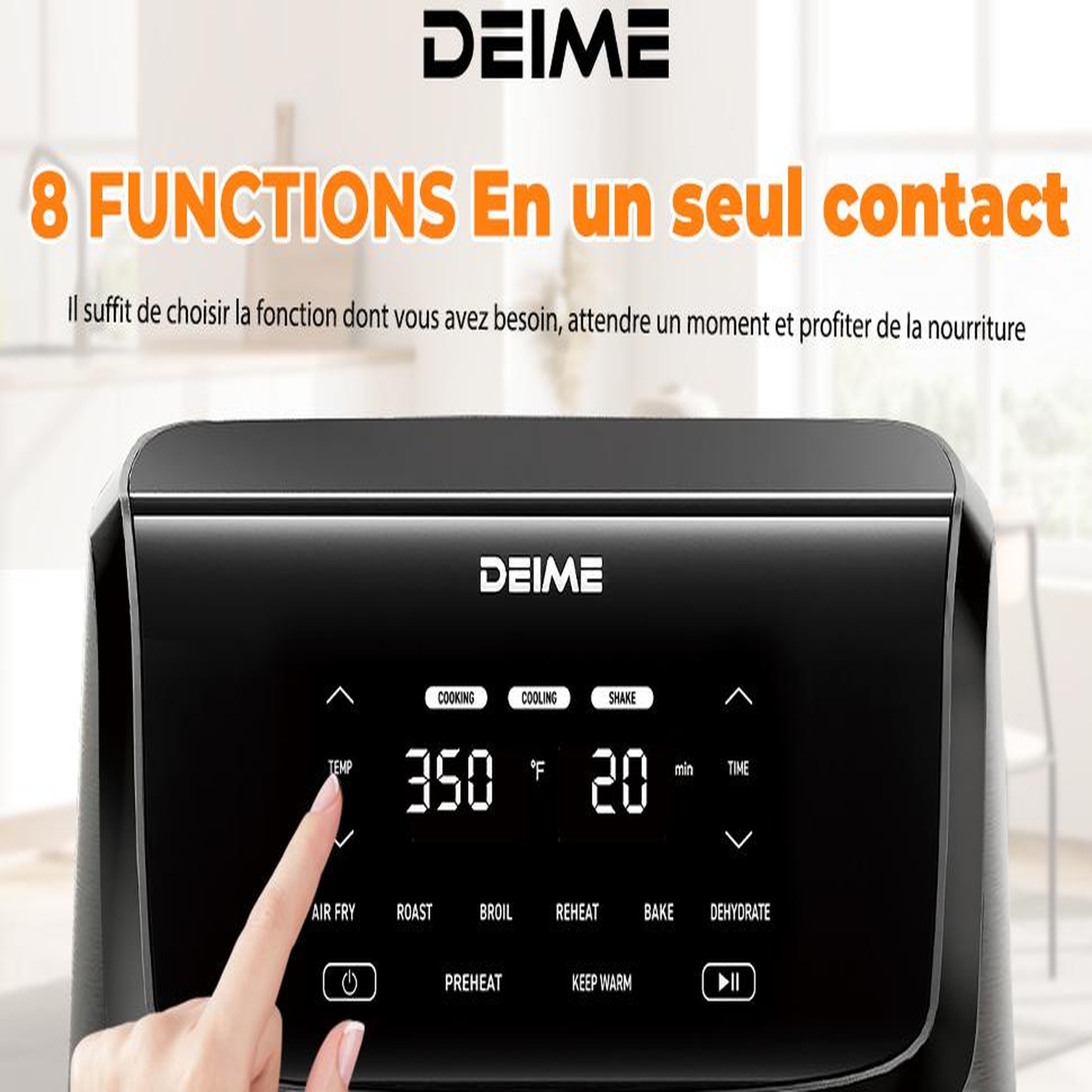 Voir la diapositive 4 : DEIME DEIME -  7 l 1800 w 10 programmes écran tactile – noir