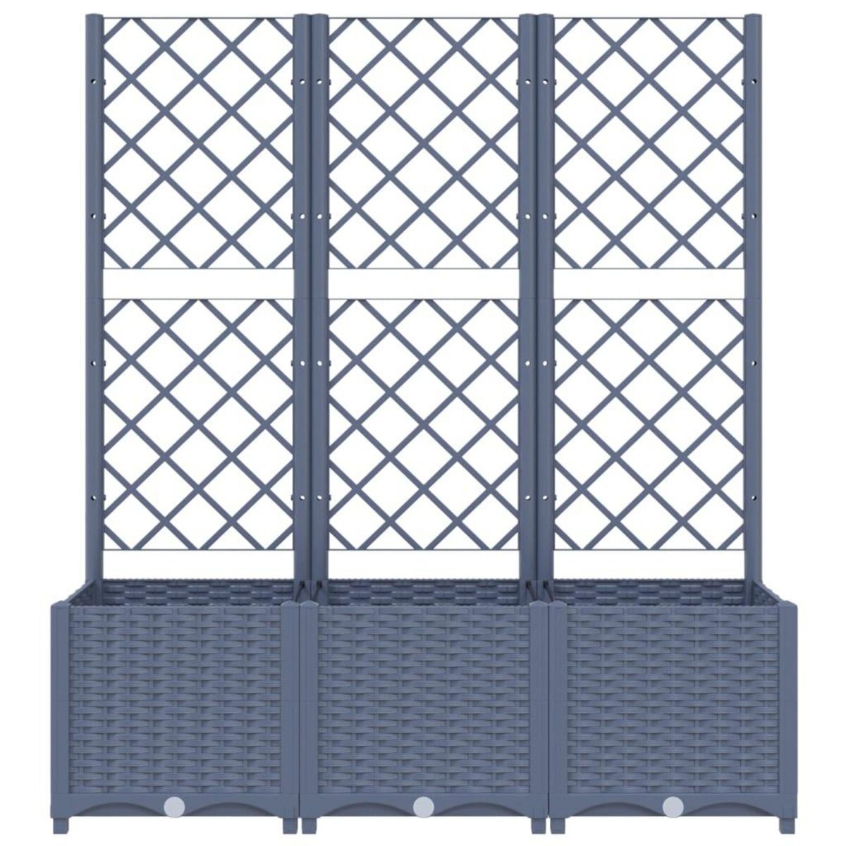 VIDAXL Jardiniere avec treillis bleu gris 120x40x136 cm PP