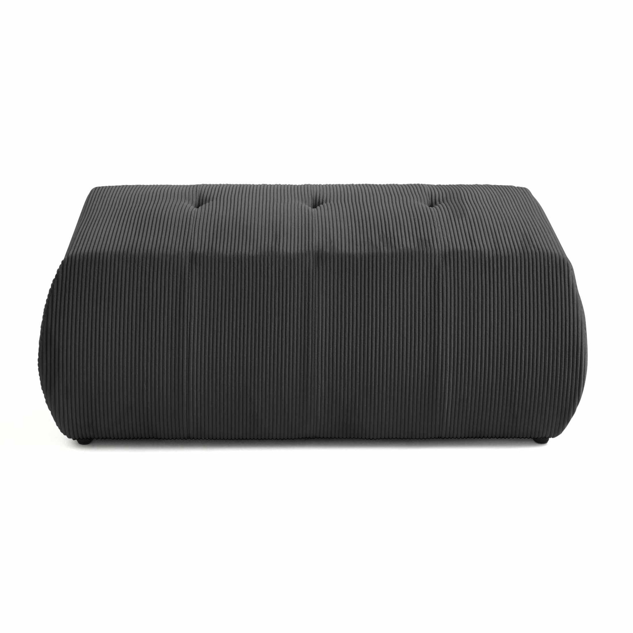 Voir la diapositive 5 : BEST MOBILIER Onyx - pouf d'appoint - en velours côtelé