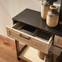 Voir la diapositive 3 : SWEEEK Console décor bois noir et cannage 100 x 30 x 75cm - Bianca - 2 tiroirs - 1 étagère