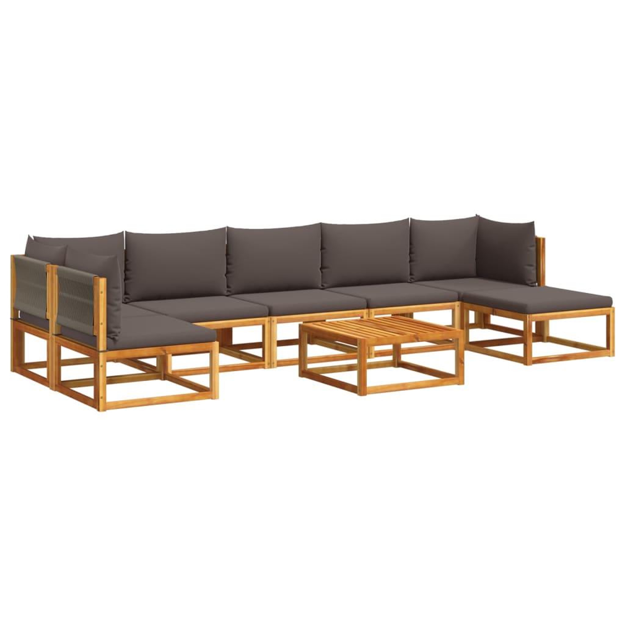 Voir la diapositive 2 : VIDAXL Salon de jardin avec coussins 8 pcs bois massif d'acacia