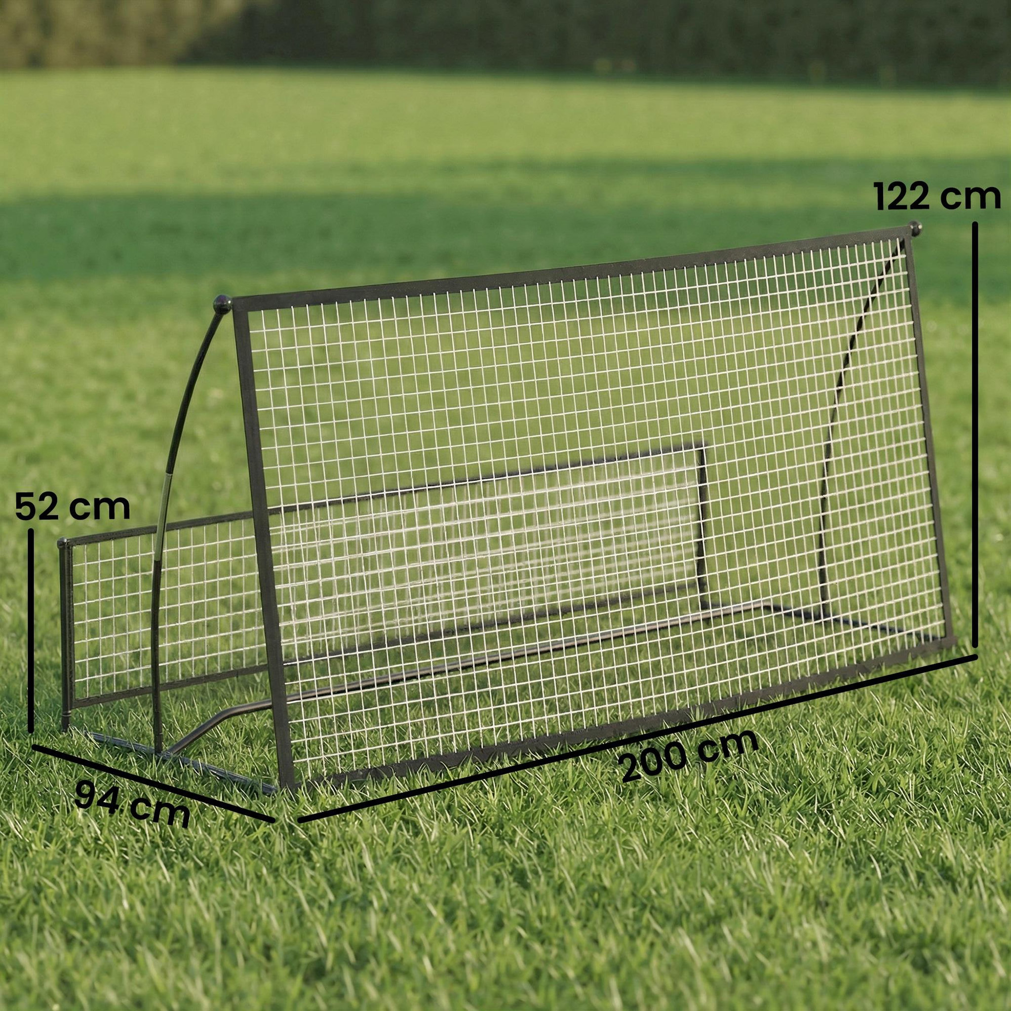 Voir la diapositive 3 : HOMCOM Filet de rebond football double face avec sac métal noir