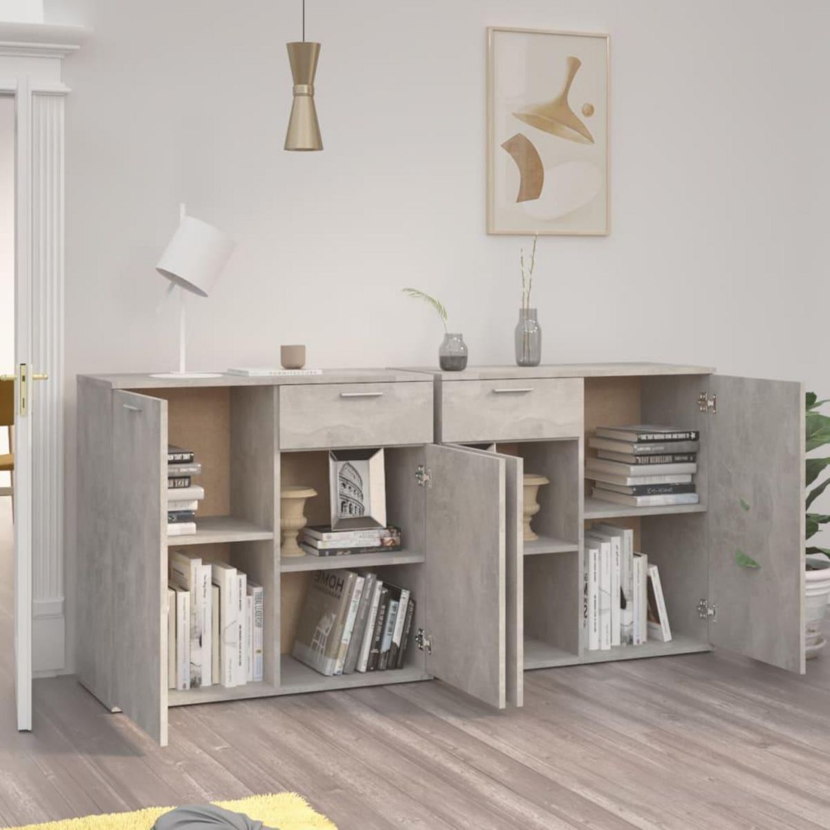VIDAXL Buffet Gris beton 160x36x75 cm Bois d'ingenierie