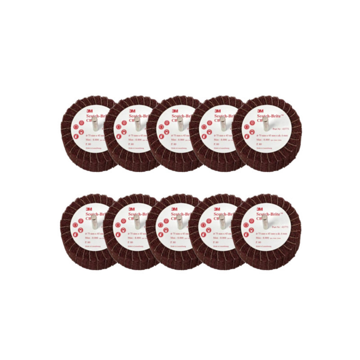 3M Brosse 3M scotch-brite CB-ZS grain 120 diamètre 75 mm x 10