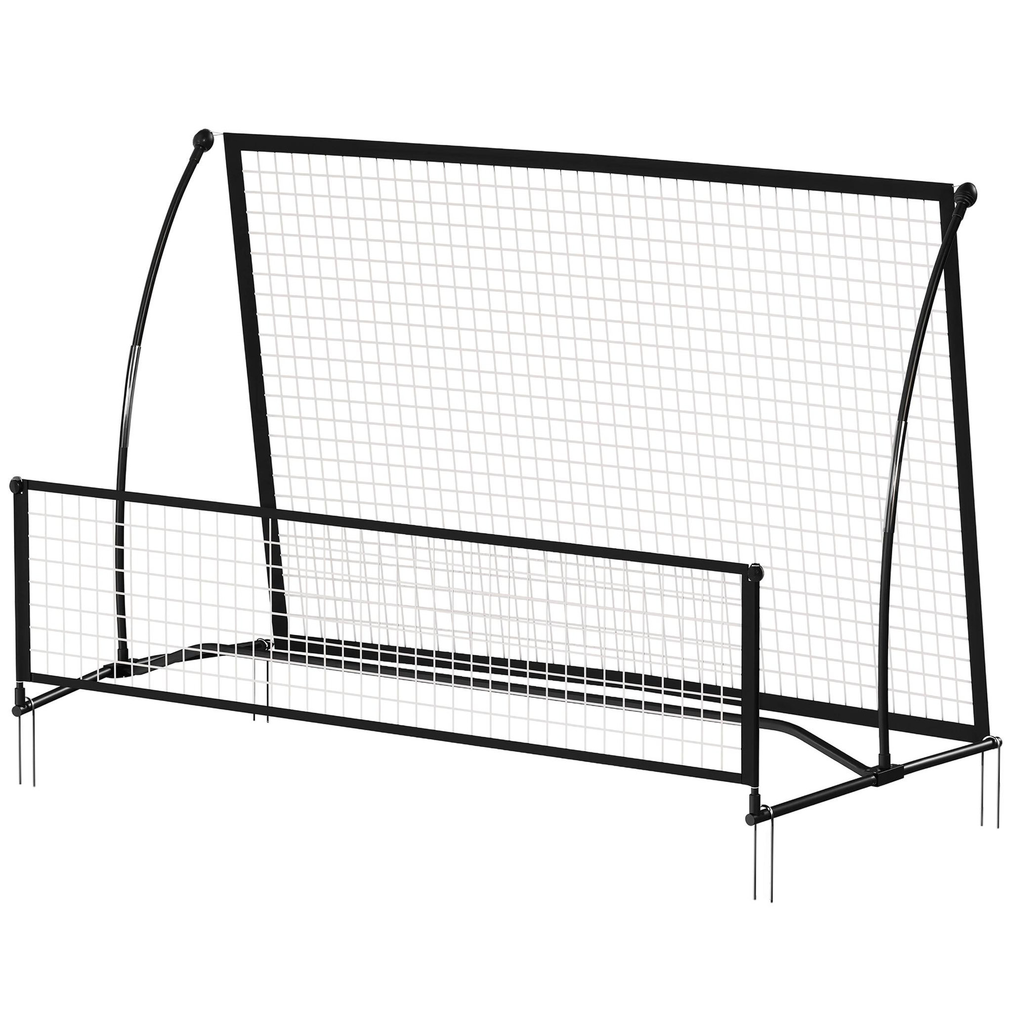 Voir la diapositive 5 : HOMCOM Filet de rebond football double face avec sac métal noir