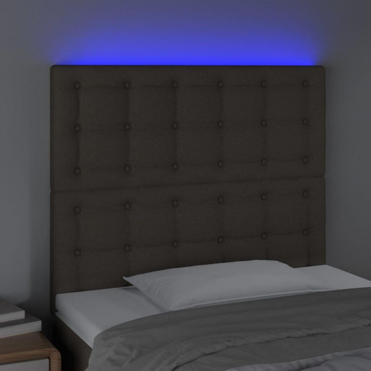 VIDAXL Tete de lit a LED Taupe 80x5x118/128 cm Tissu