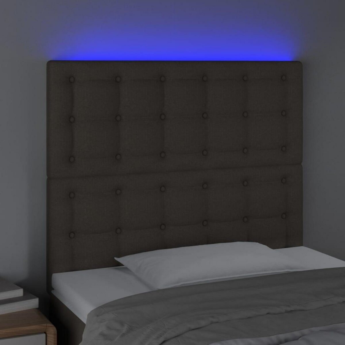 VIDAXL Tete de lit a LED Taupe 80x5x118/128 cm Tissu
