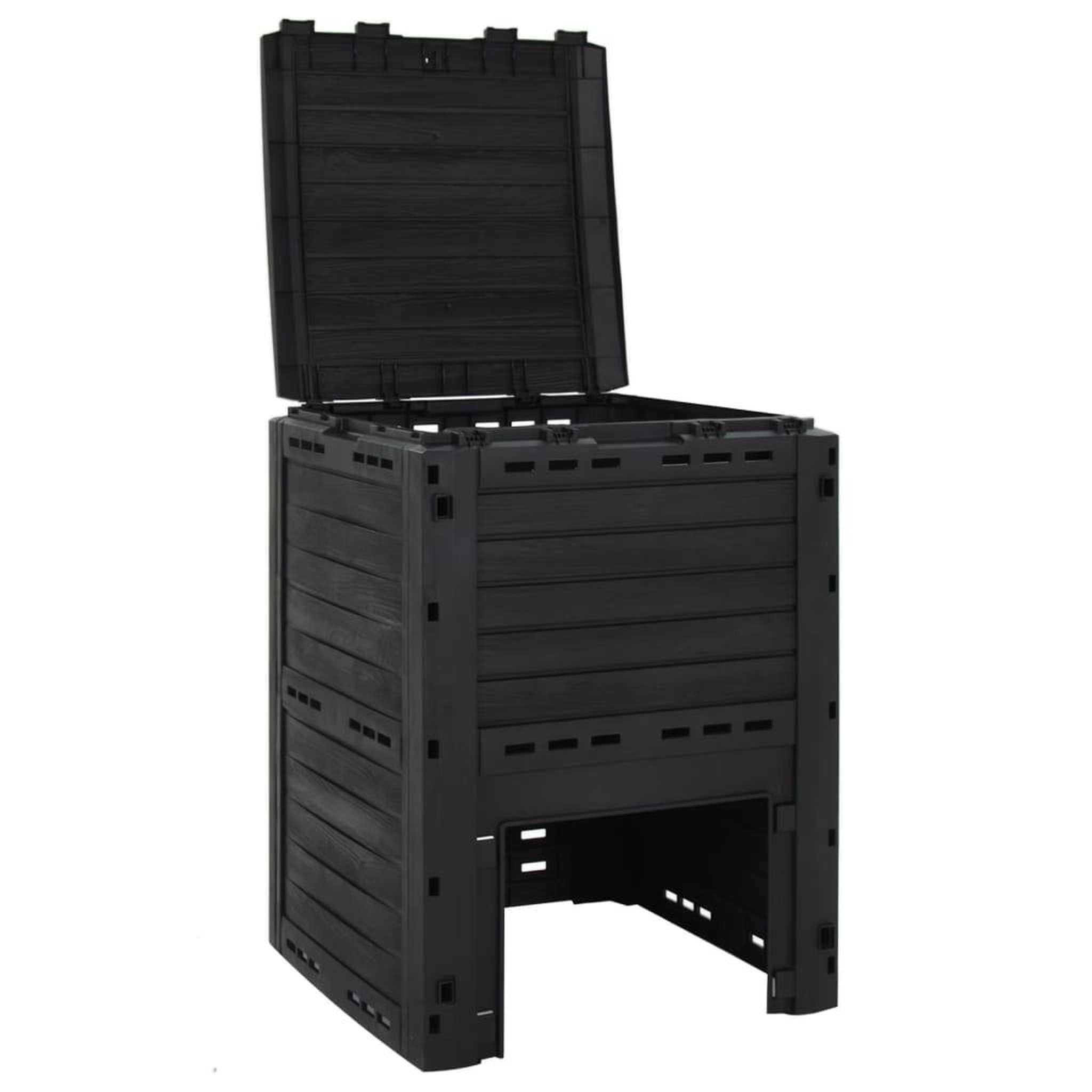 Voir la diapositive 5 : VIDAXL Composteur de jardin noir 280 l polypropylene