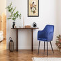 Voir la diapositive 2 : Habitat et Jardin Lot de 2 chaises  Velma  en velours avec accoudoirs - Bleu