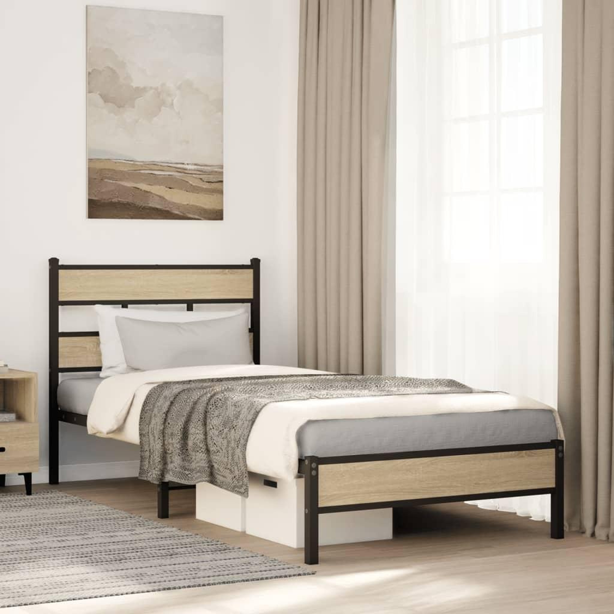 VIDAXL Cadre de lit sans matelas chene sonoma 80x200 cm