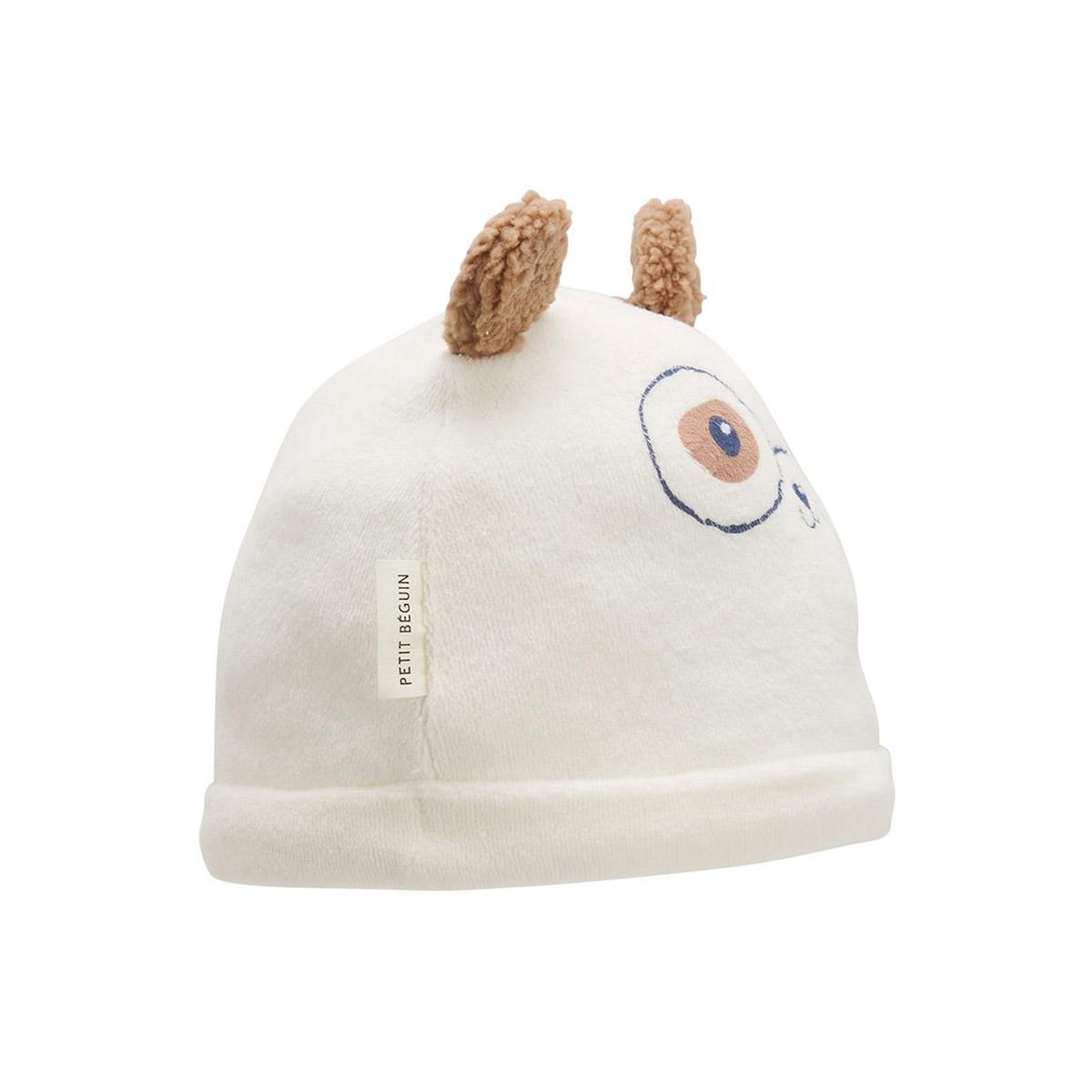 Petit Béguin Bonnet bébé et chaussons en velours Zeste d'amour