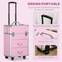Voir la diapositive 5 : HOMCOM Valise trolley maquillage malette cosmétique vanity poignée télescopique réglable 36L x 23l x 58H cm alu