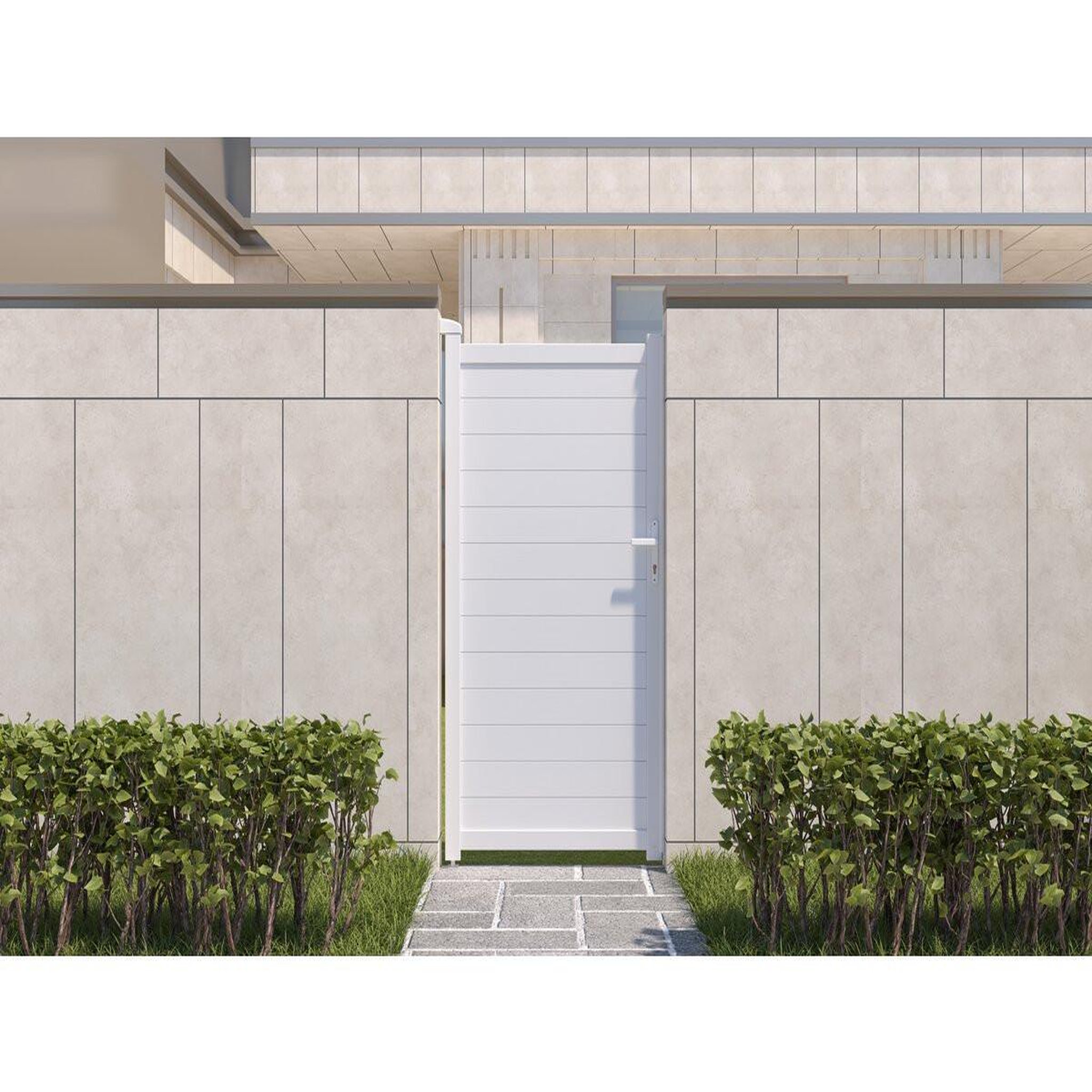 Voir la diapositive 2 : Habitat et Jardin Portillon aluminium  eric  - 101.2 x 180.9 cm - blanc