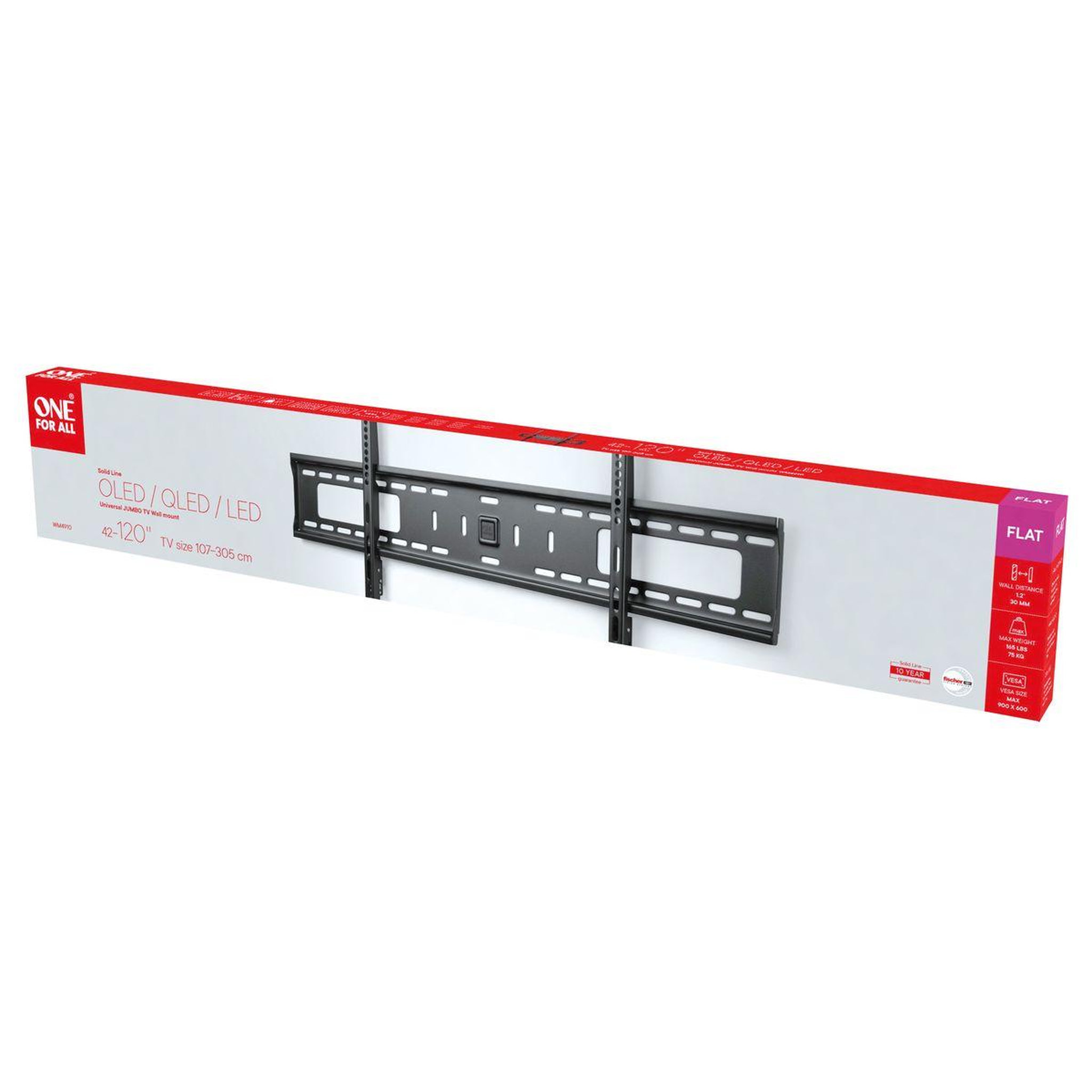 One For All Support mural tv tv solid jumbo - fixe  42-120 pouces