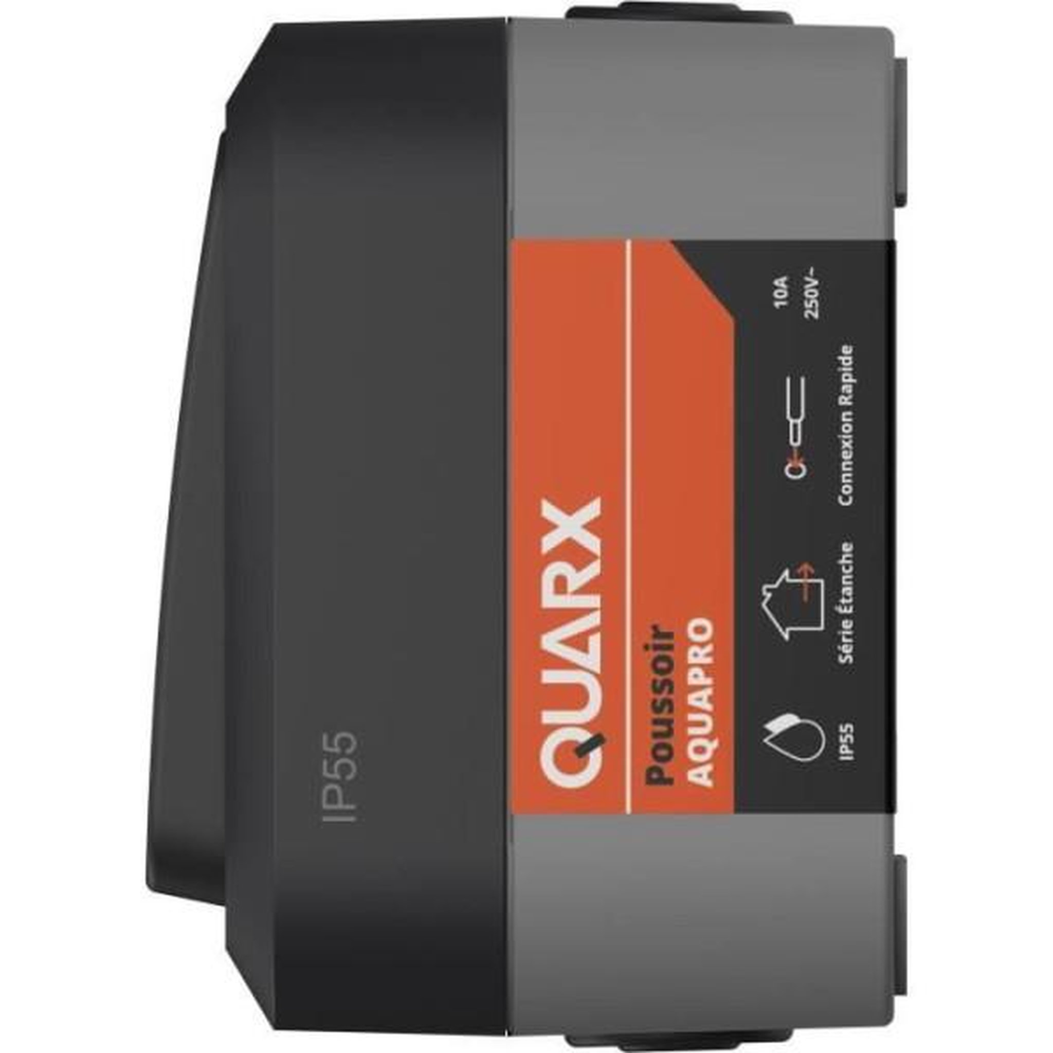 Voir la diapositive 3 : MARKET24 Poussoir - quarx - aqua pro - extérieur, 250v, 10a, ip55, conforme nf