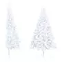 VIDAXL Demi-arbre de Noël artificiel pre-eclaire et boules blanc 150cm