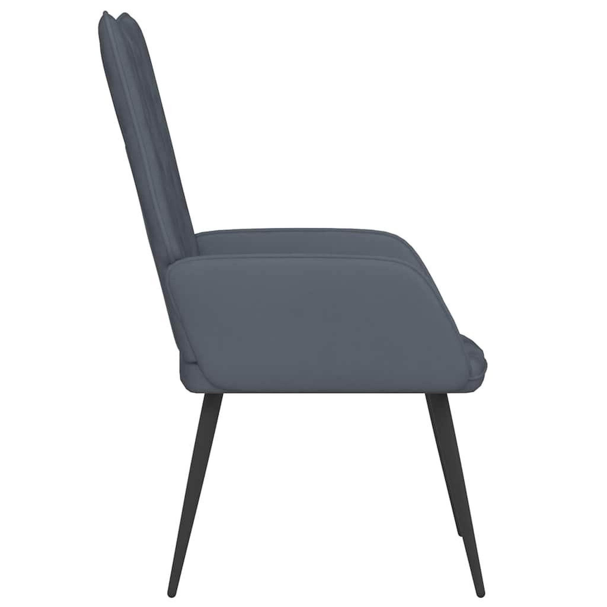Voir la diapositive 4 : VIDAXL Chaise de relaxation Gris fonce Velours