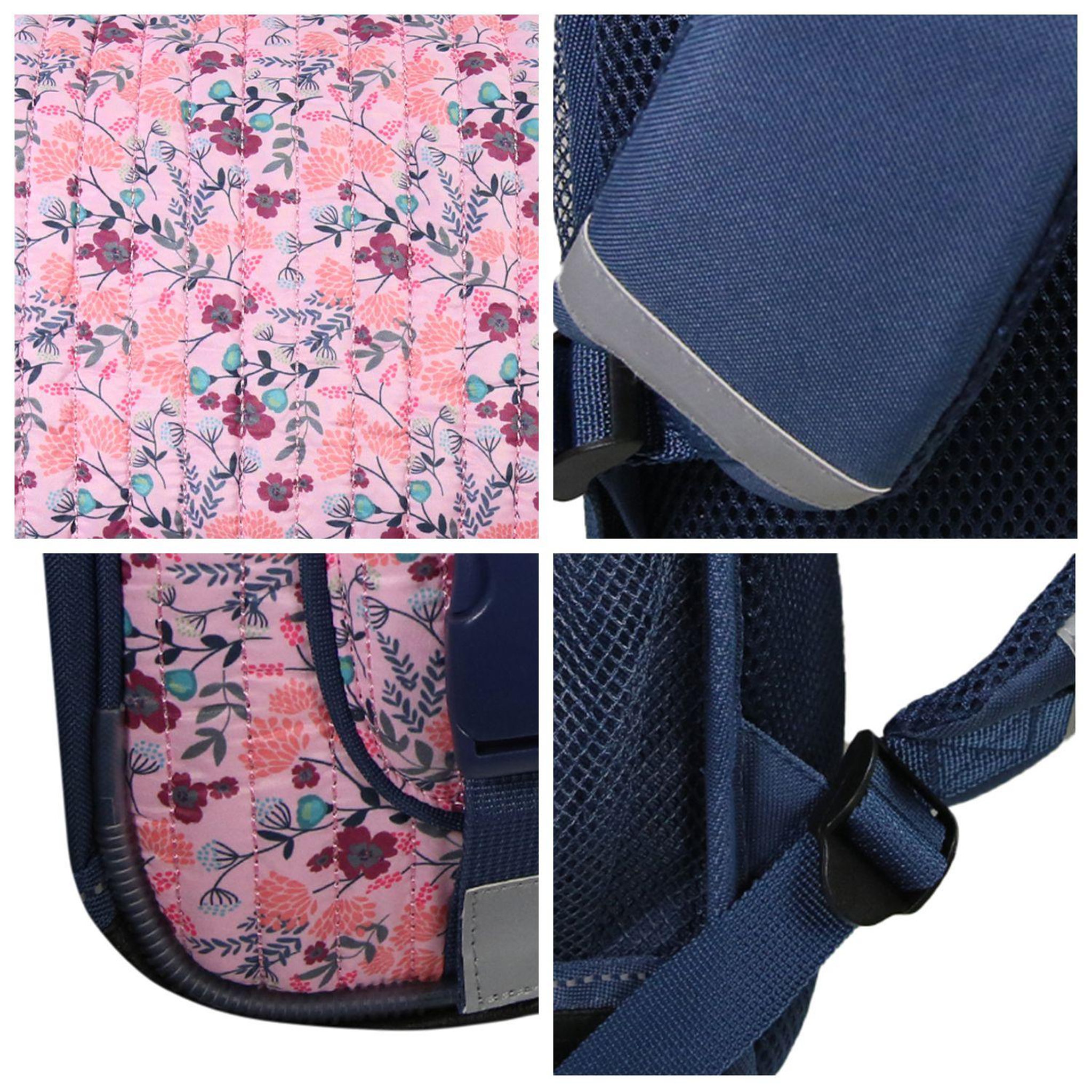 Voir la diapositive 5 : Bagtrotter Bagtrotter - Cartable 38cm  -  Multicolore - Fleurs - 2 Compartiments  - 1 Poche Sous Rabat - 1 Poche Bouteille -  Bretelles Matelassés - Fond Renforcé - Dos Matelassé -  38x13x34cm - Matière Polyester - Cartable Scolaire Primaire