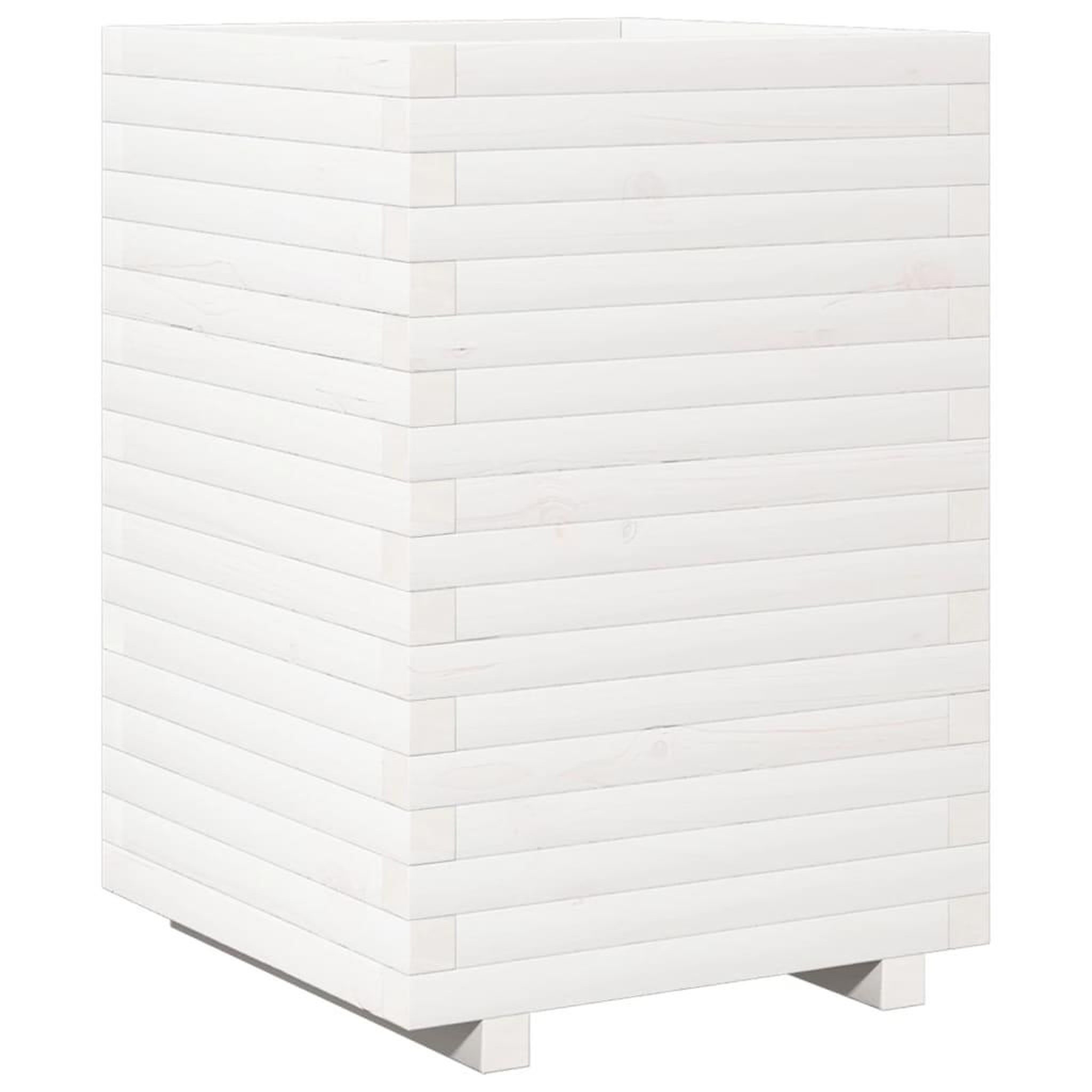 Voir la diapositive 2 : VIDAXL Jardiniere blanc 50x50x72 cm bois de pin massif