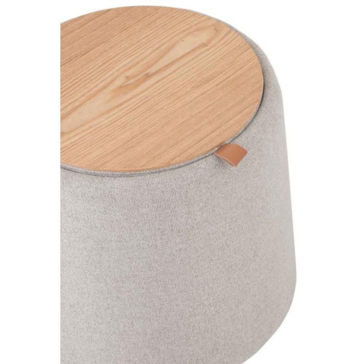 Paris Prix Pouf Rond Design  Munica  43cm Beige