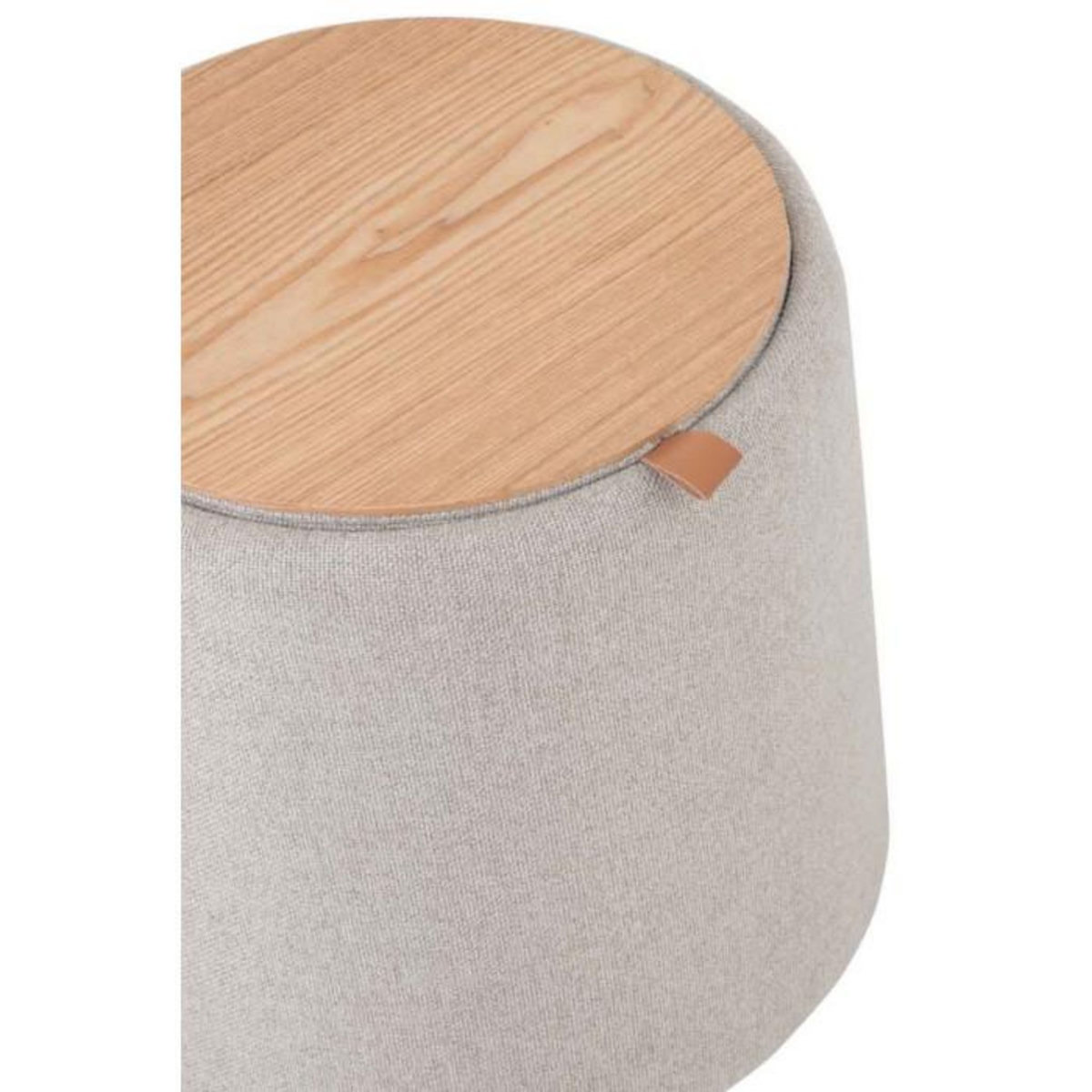 Paris Prix Pouf Rond Design  Munica  43cm Beige