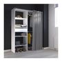 Voir la diapositive 3 : EKIPA BARI Dressing non extensible Blanc 1 tiroir - L 143,5 x P 48 x H 181,9 cm
