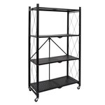 Paris Prix Étagère Pliable en Métal  4 Niveaux  127cm Noir