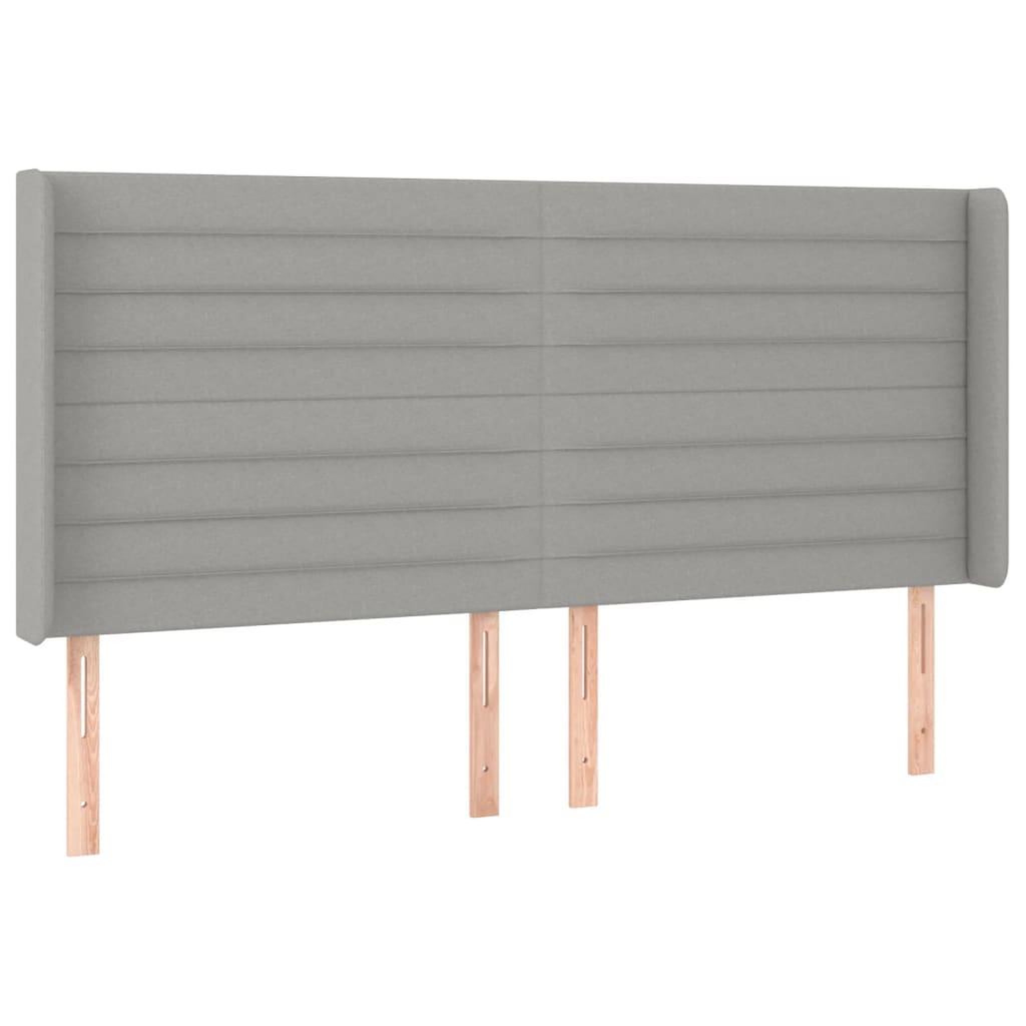 Voir la diapositive 2 : VIDAXL Tete de lit avec oreilles Gris clair 203x16x118/128 cm Tissu