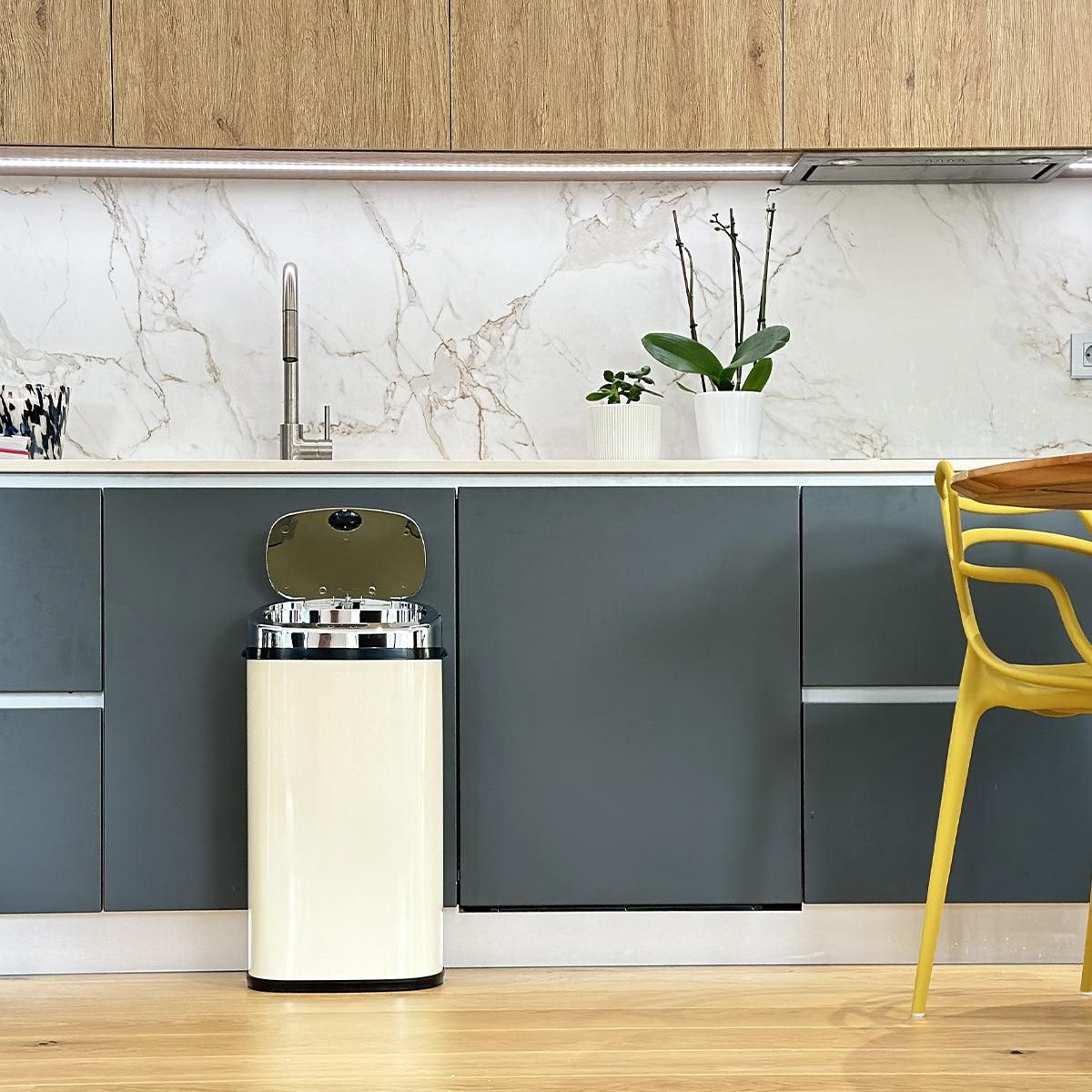 Kitchen move Poubelle automatique 42l creme/inox - bat-42ls02a cream ss