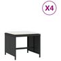 Voir la diapositive 2 : VIDAXL Tabourets de jardin et coussins lot de 4 noir 40x40x35 cm rotin
