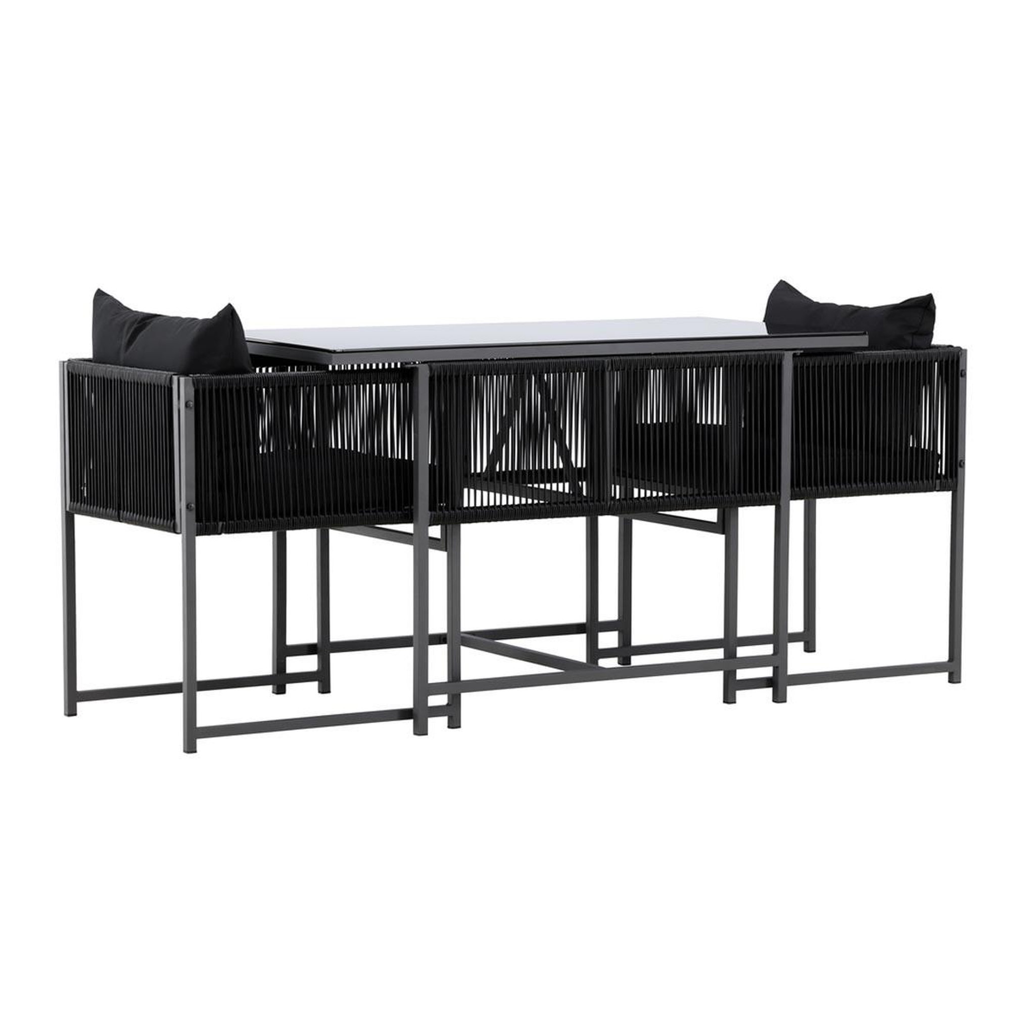 Paris Prix Ensemble table de jardin & 2 chaises  noto  120cm noir