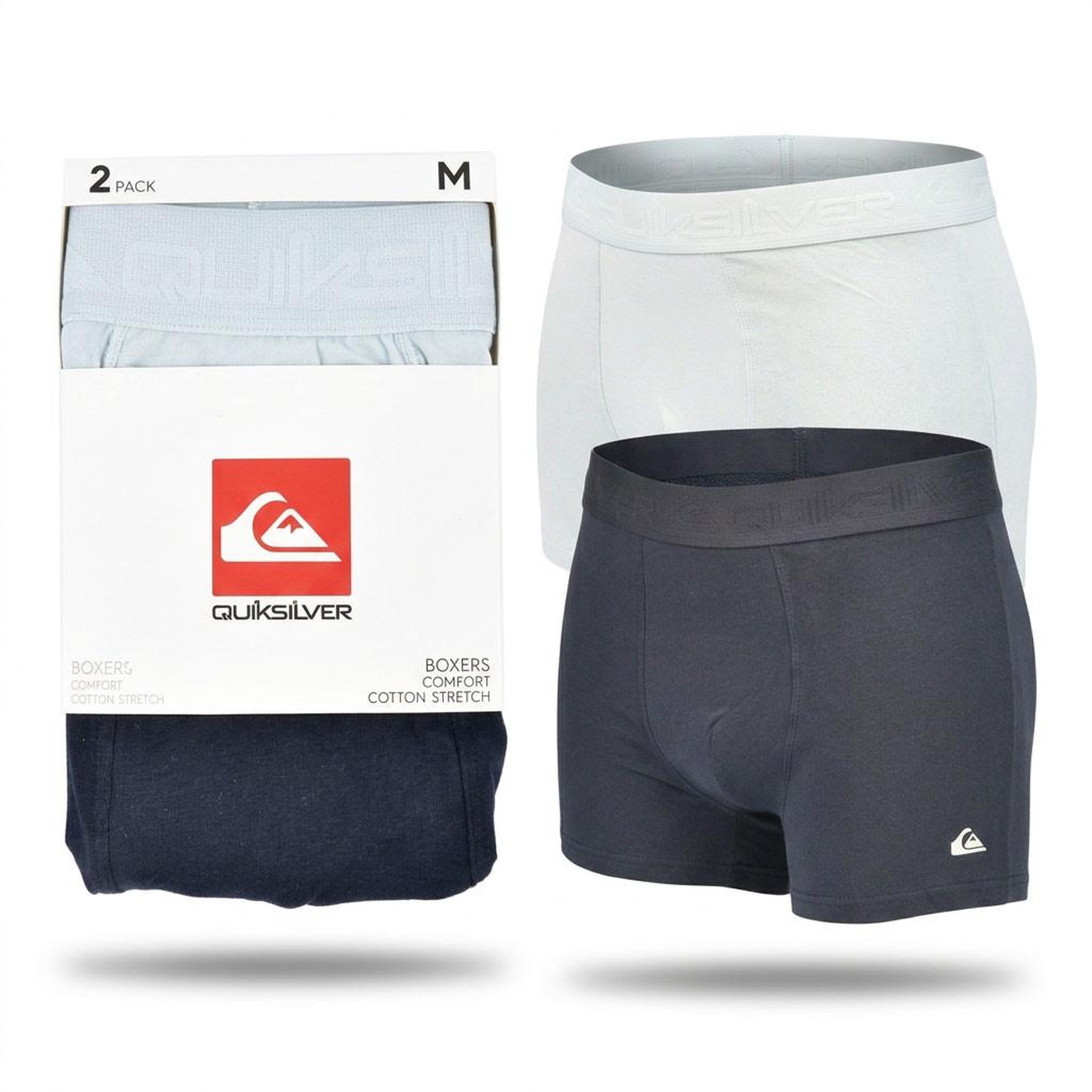 Voir la diapositive 4 : QUIKSILVER Quiksilver – Pack 2 Boxers Homme Confort Coton Stretch