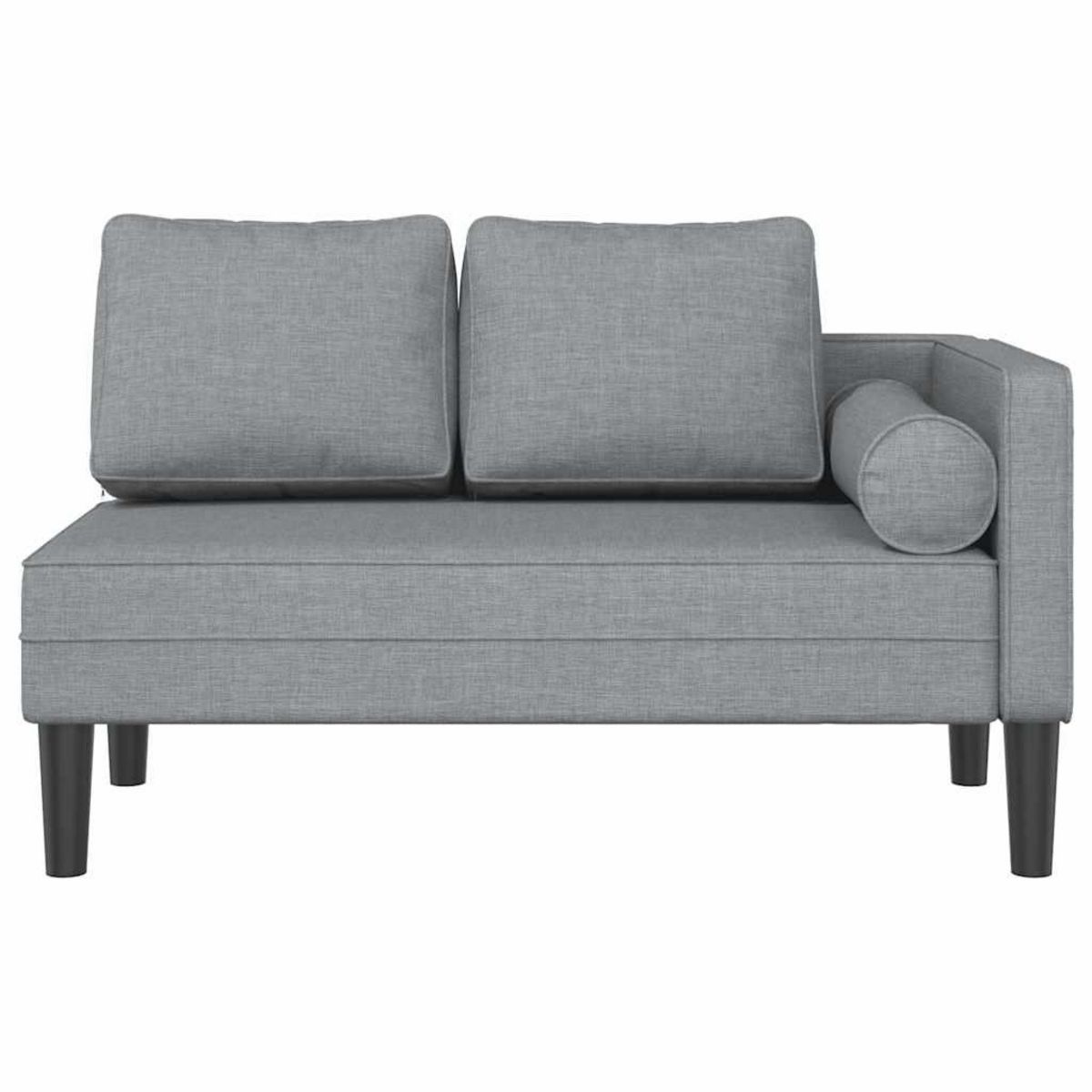 VIDAXL Chaise longue avec coussins gris clair tissu