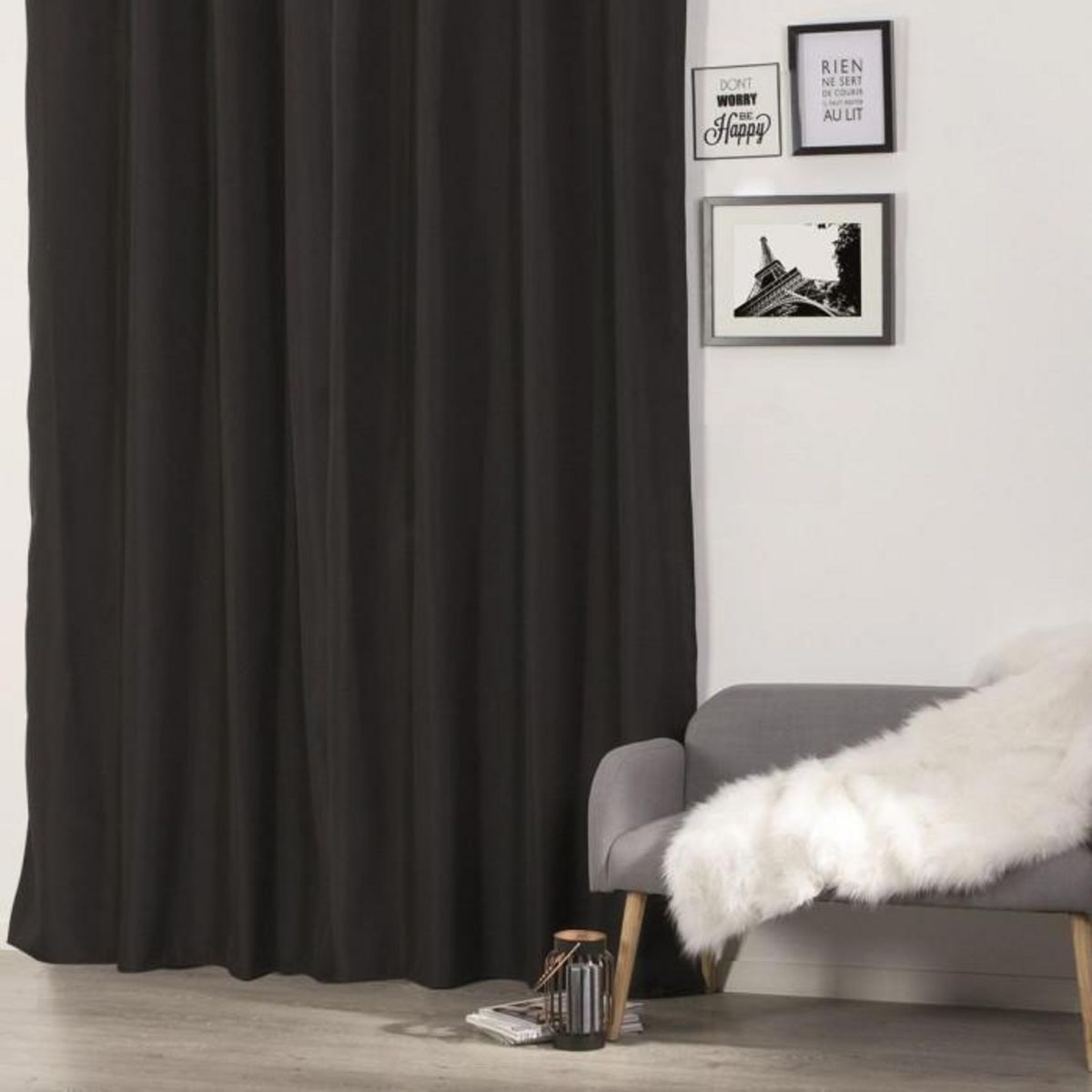 ATMOSPHERA Rideau Isolant à Œillets  Eliat  140x260cm Noir