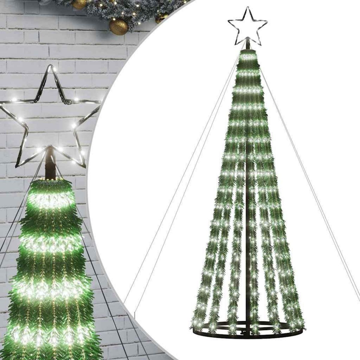 VIDAXL Sapin de Noël a LED 275 LED blanc froid 180 cm