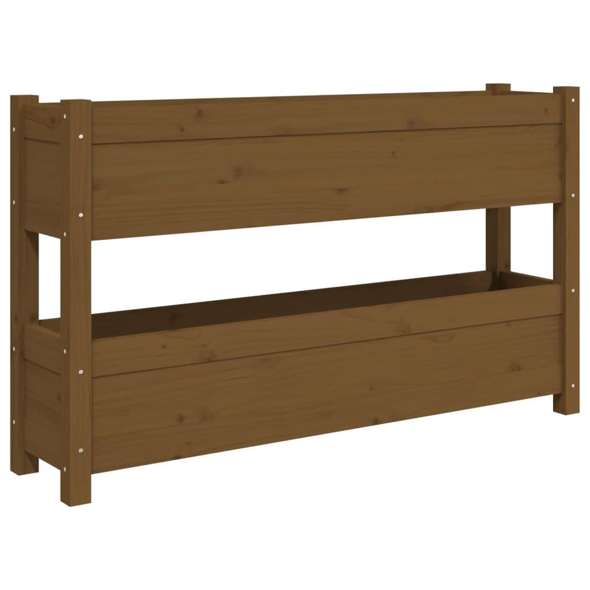 Voir la diapositive 2 : VIDAXL Jardiniere Marron miel 112x25x66 cm Bois massif de pin