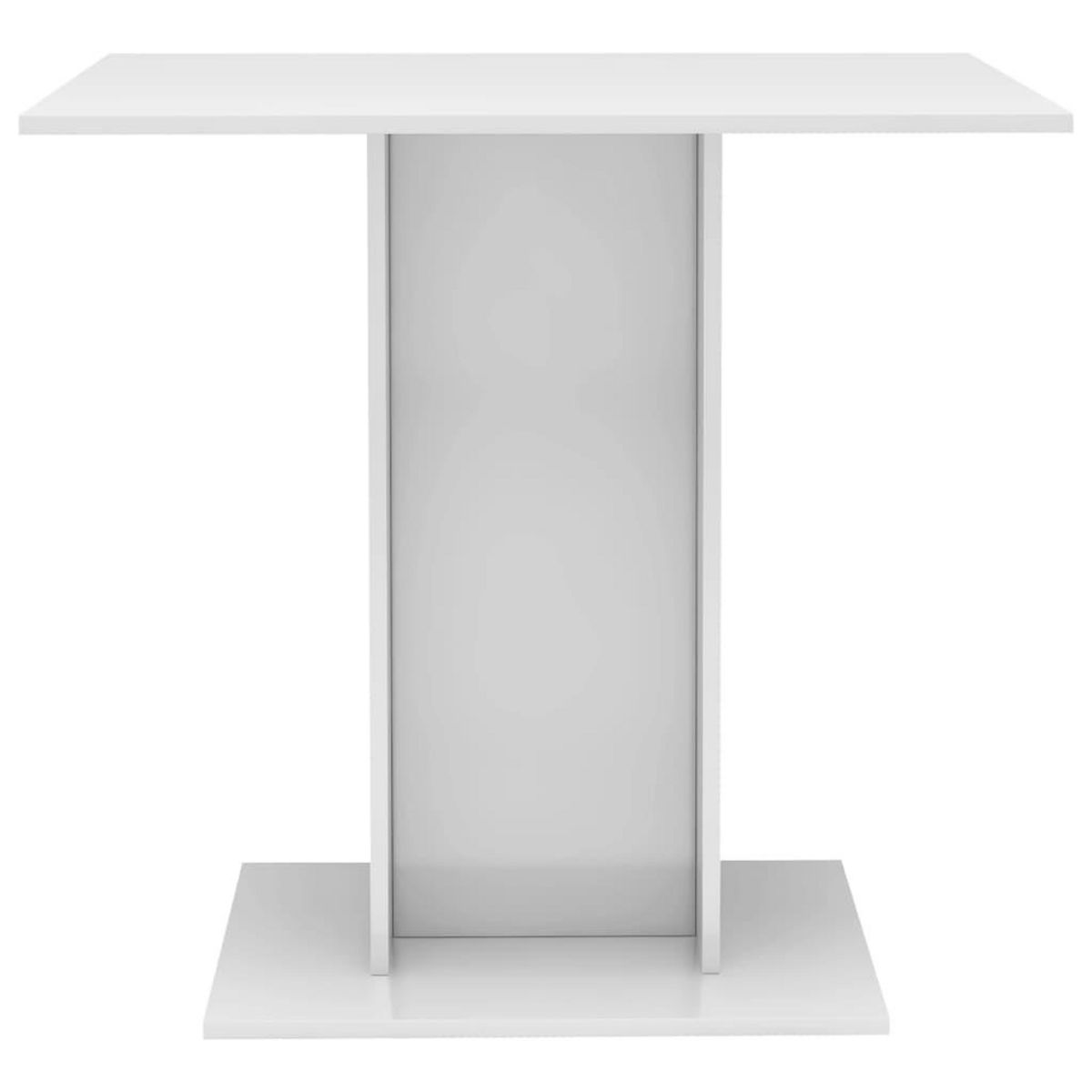 VIDAXL Table a manger blanc brillant 80x80x75 cm bois d'ingenierie