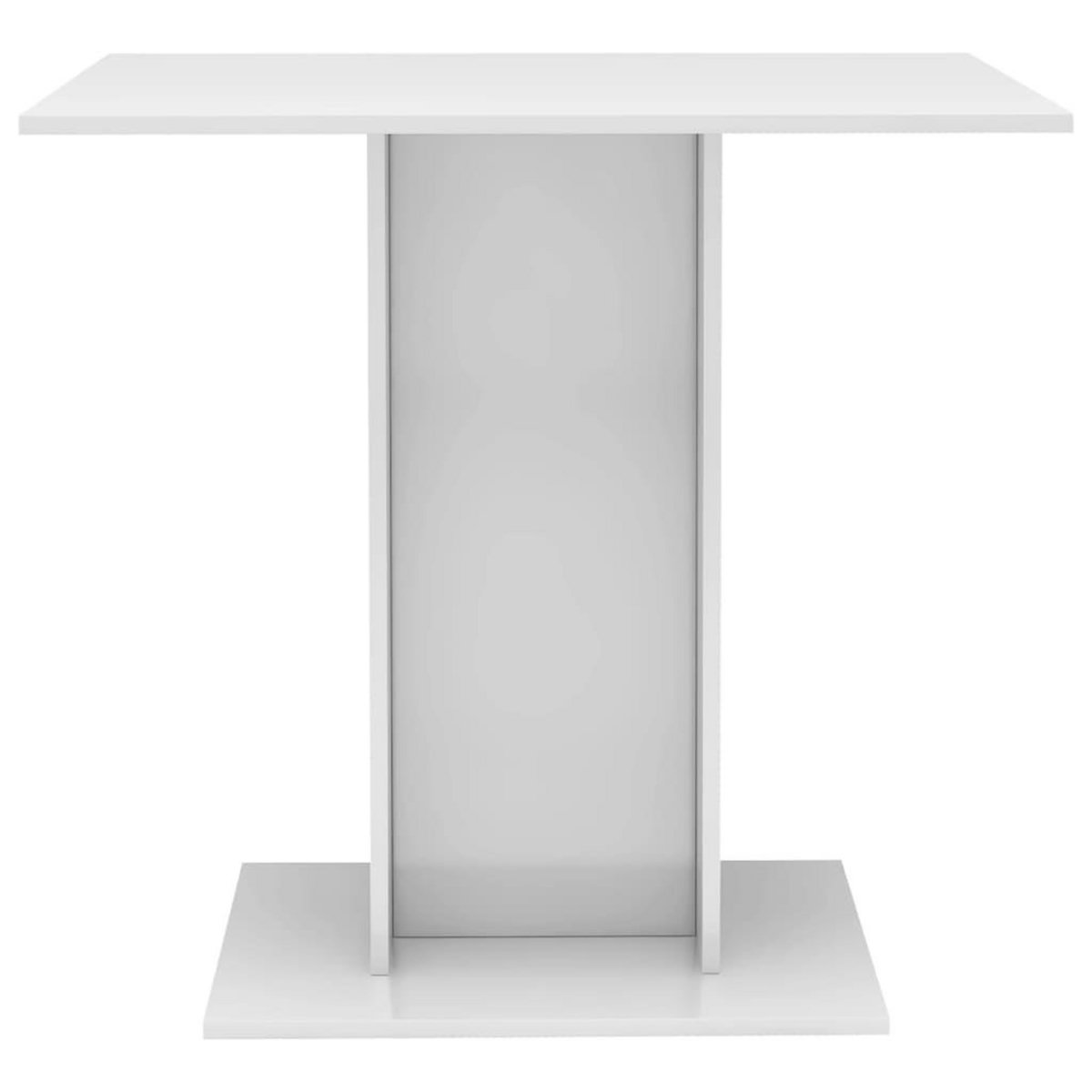 VIDAXL Table a manger blanc brillant 80x80x75 cm bois d'ingenierie